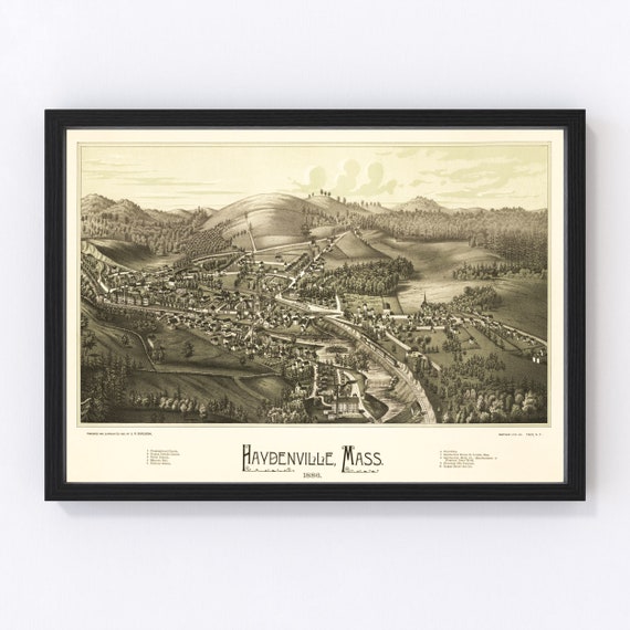 Haydenville Map 1886 Old Map of Haydenville Massachusetts Etsy