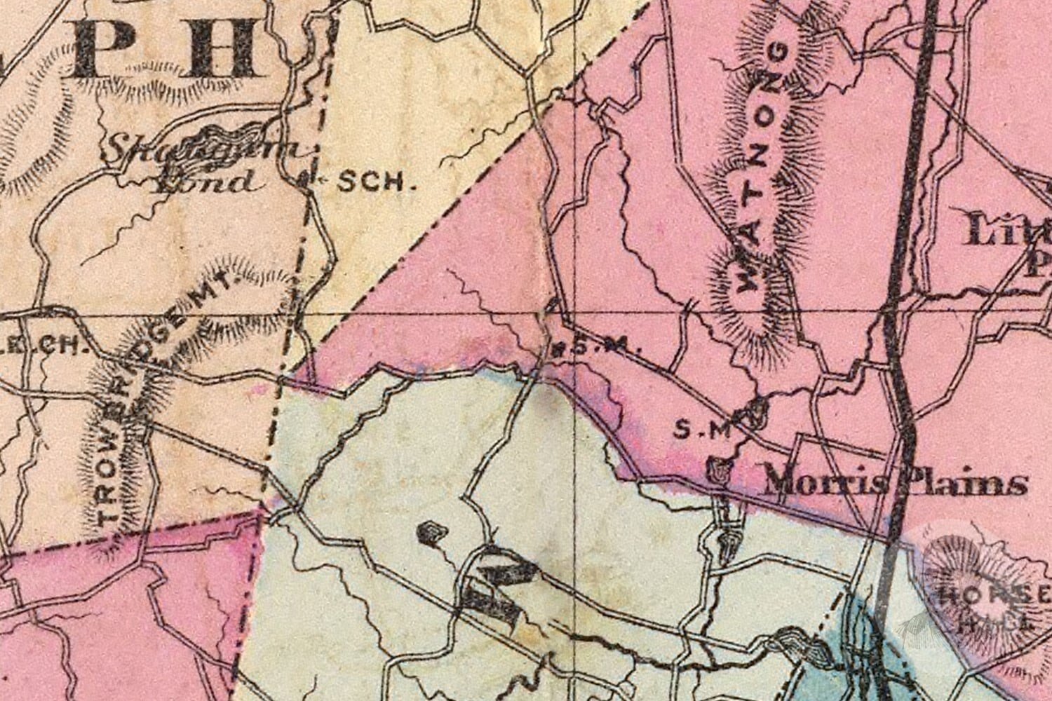 Vintage Morris County NJ Map 1872 Old New Jersey Map Etsy