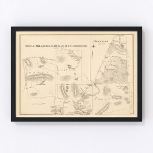 Millsfield Map 1892, Vintage Millsfield Map, Old Millsfield New Hampshire Art, Wall Art Gift for Millsfield History Lovers Retro Decor