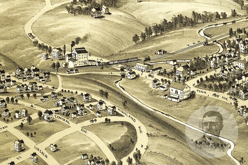 Vintage Irwin Map 1897 Old Map of Irwin Pennsylvania Etsy