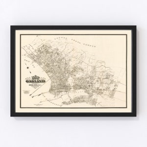 Oakland Map 1903, Vintage Oakland Map, Old Oakland California Art, Wall Art Gift for Oakland History Lovers Retro Decor