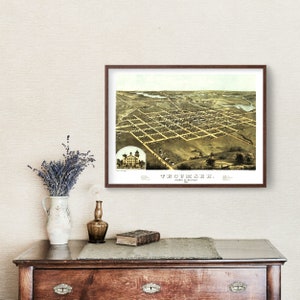 Tecumseh Map 1868 Old Map of Tecumseh Michigan Art Vintage Print Framed ...