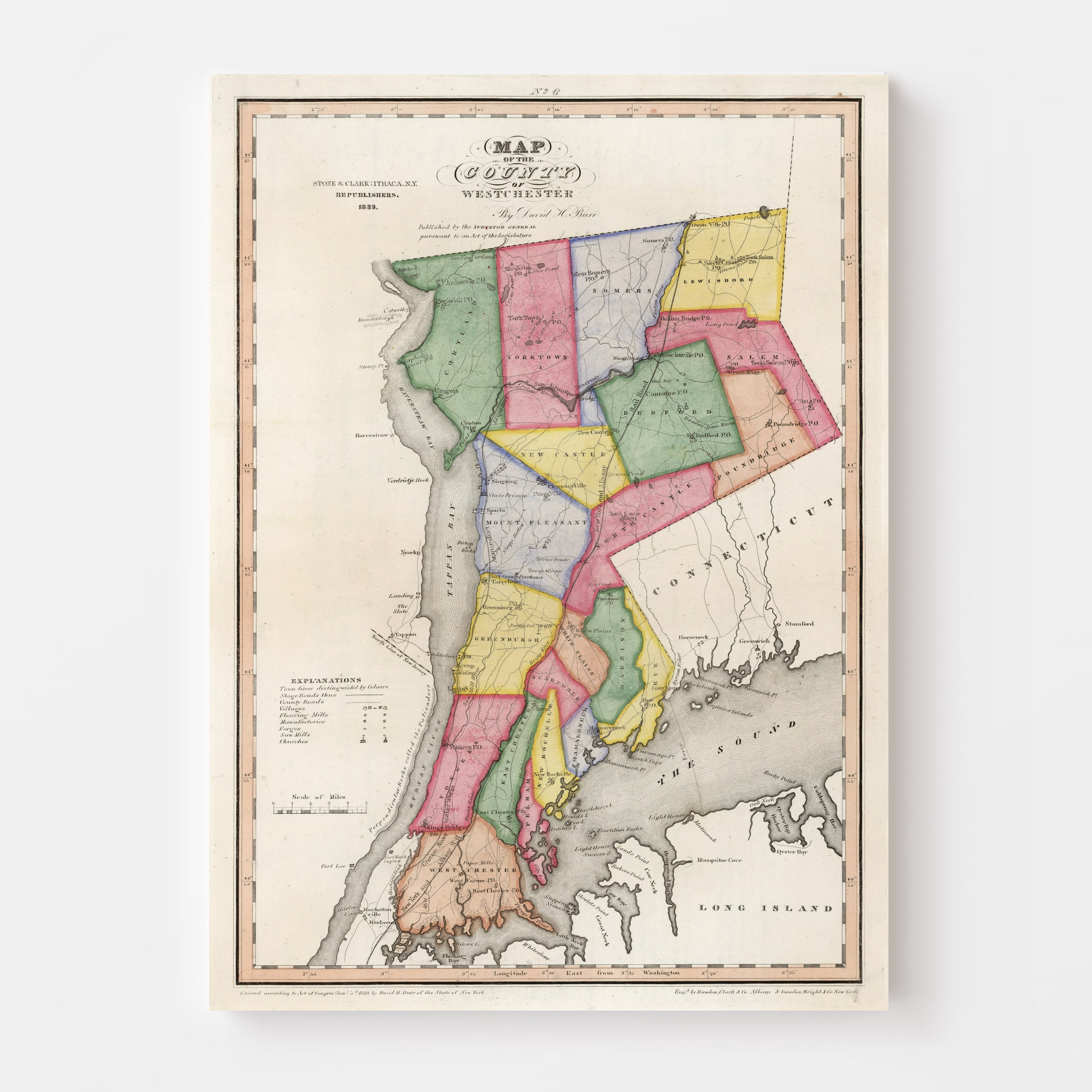 Westchester County NY Map 1839 Old Map of White Plains New Etsy Westchester County NY Map 1839 Old Map of White Plains New Etsy
