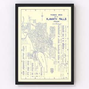 Klamath Falls Map 1920 Old Map of Klamath Falls Oregon Art Vintage ...