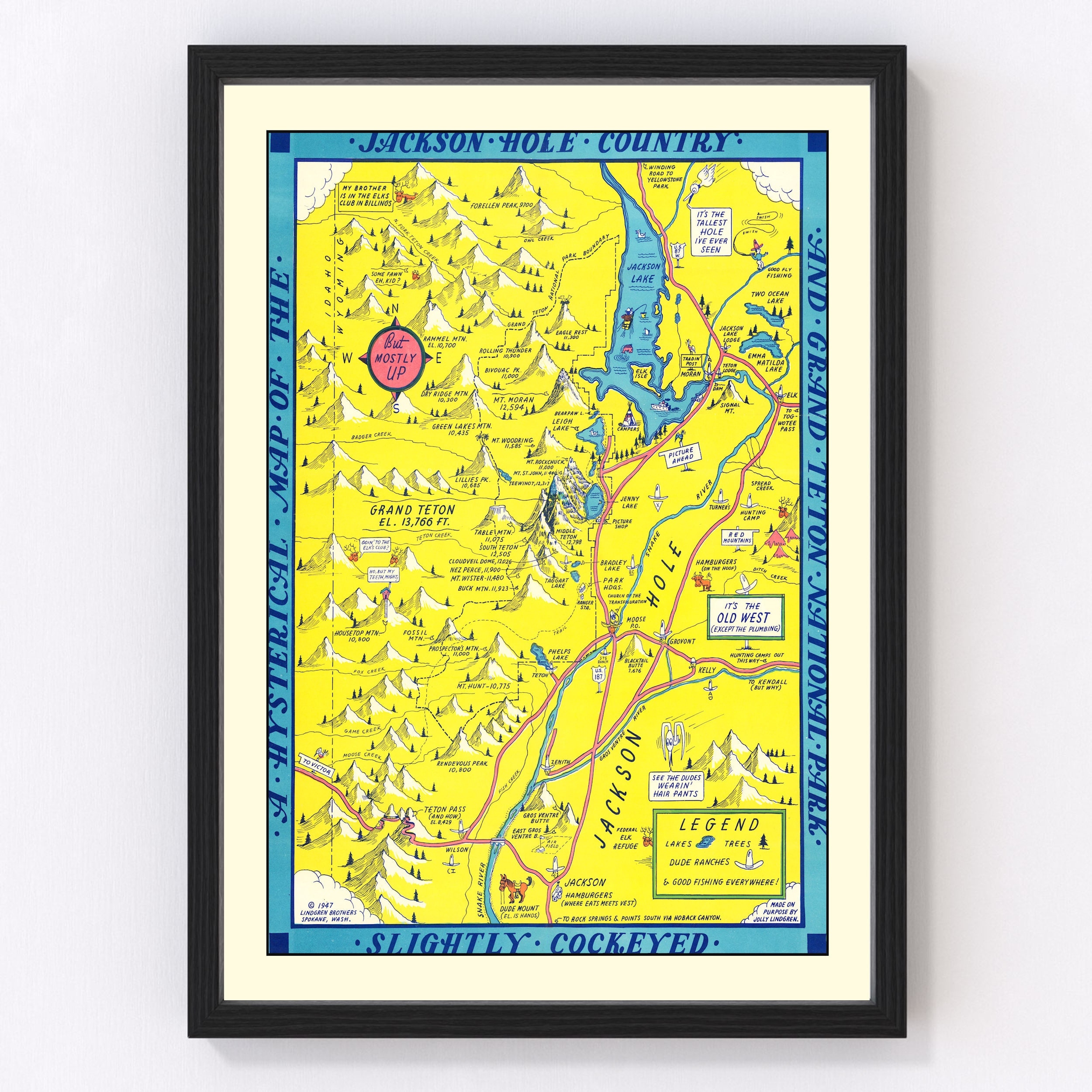 Grand Teton National Park Map Scarf