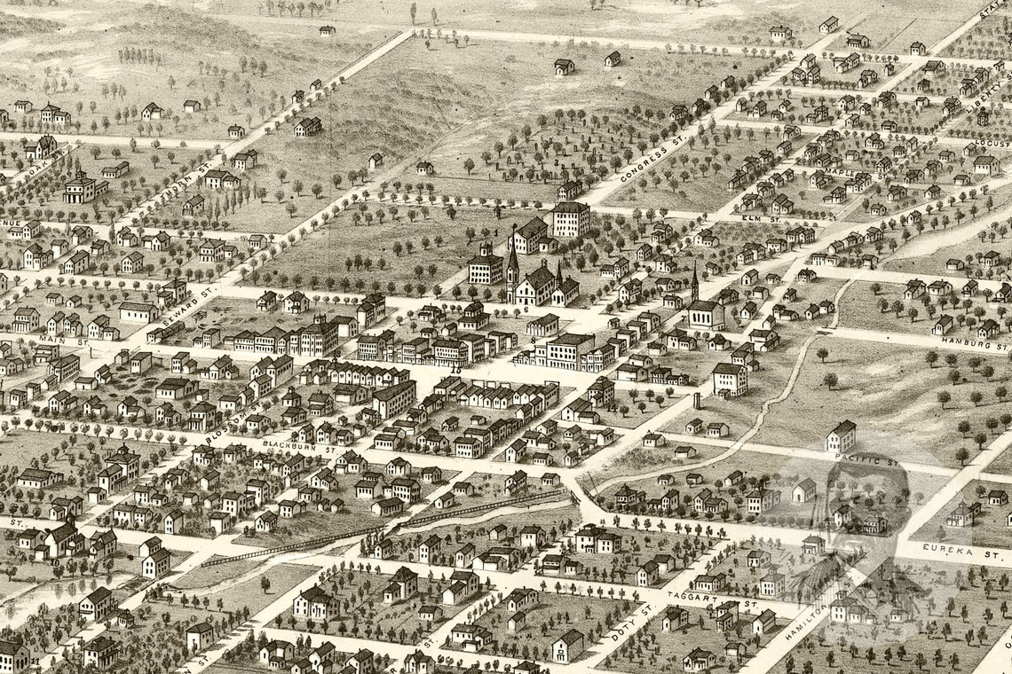 Vintage Ripon Map 1867 Old Map of Ripon Wisconsin Etsy