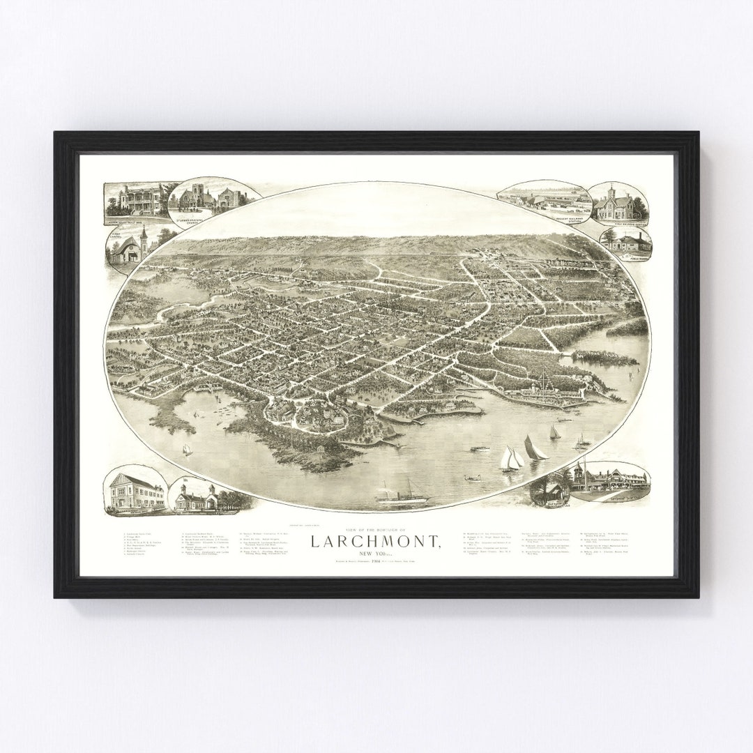 Larchmont Map 1904 Old Map of Larchmont New York Art Vintage Etsy