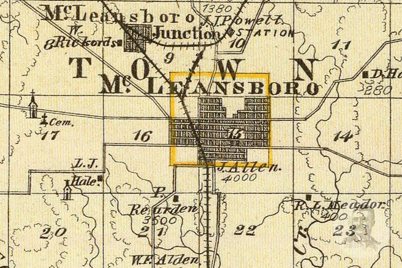 Vintage Hamilton County IL Map 1876 Old Illinois Map  Etsy