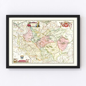 Poland Map 1665, Vintage Poland Map, Old Poland Art, Wall Art Gift for Poland History Lovers Retro Decor