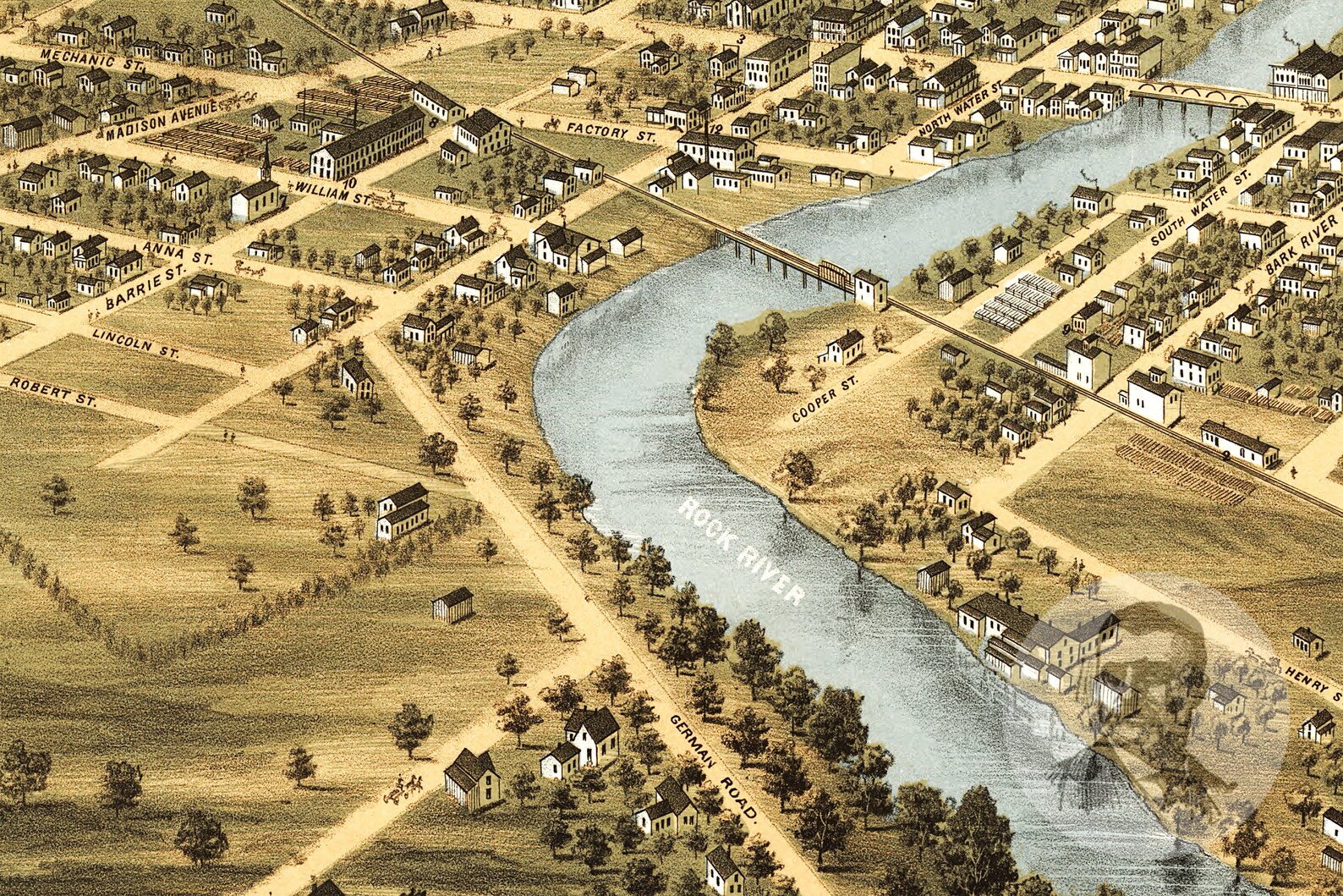 Vintage Fort Atkinson Map 1870 Old Map of Fort Atkinson Etsy