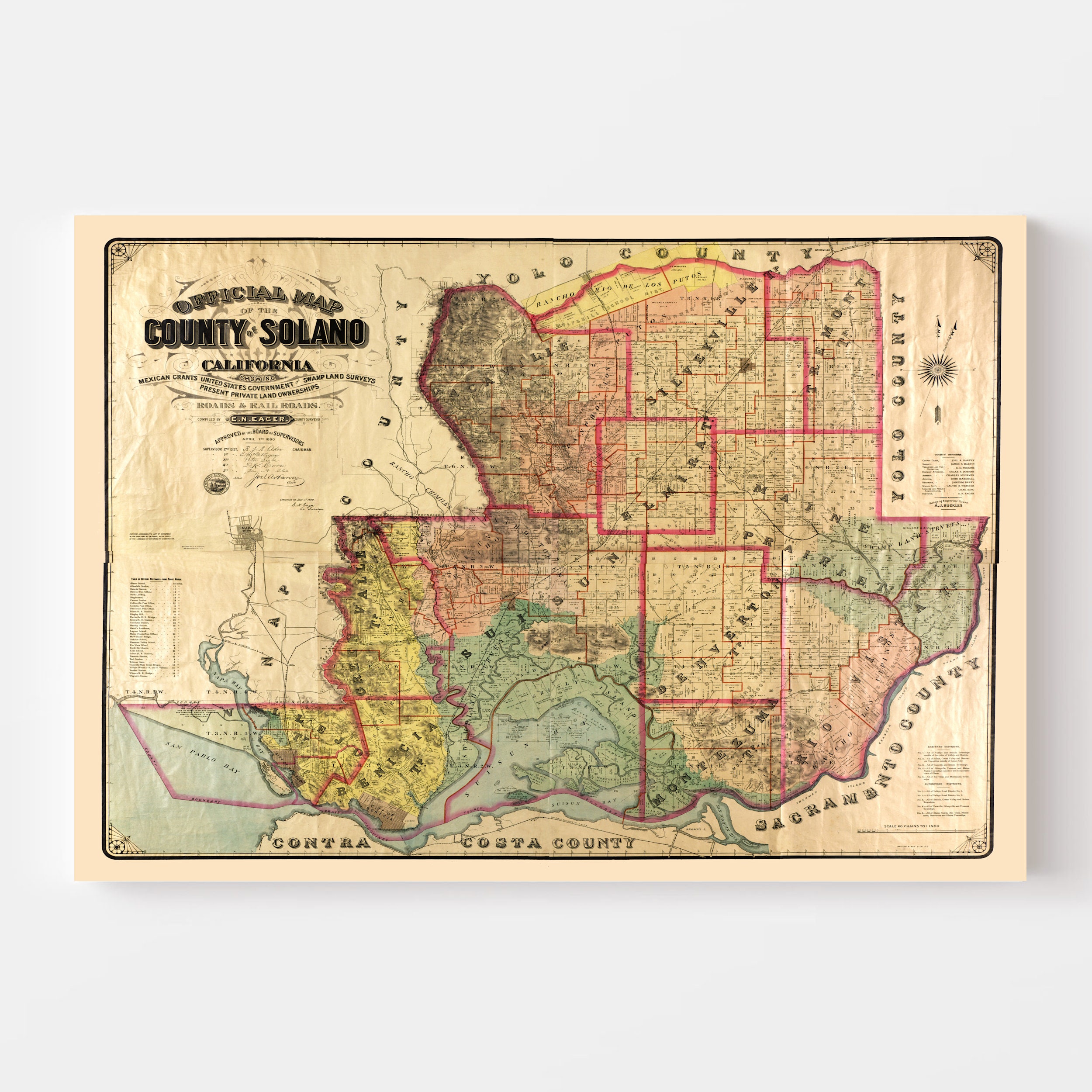 Solano County Map 1890, Vintage Solano County Map, Old Solano County  California Art, Wall Art Gift for Solano County History Lovers Retro De -  Etsy