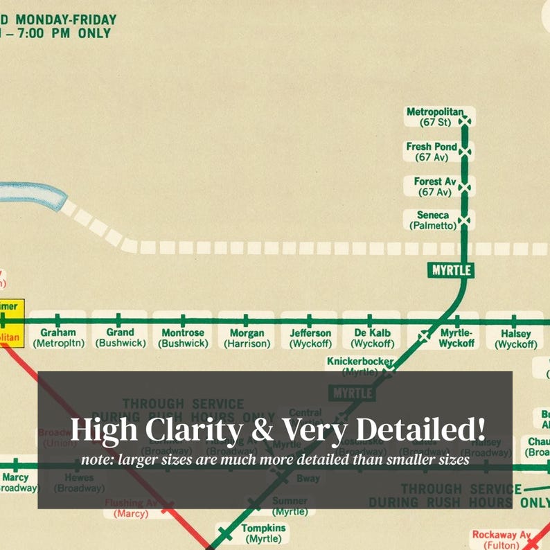 New York Railroad Map 1964 Old Railroad Map of New York Art Vintage