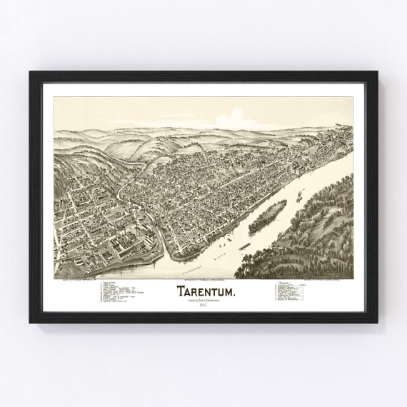 Tarentum Map 1901 Old Map of Tarentum Pennsylvania Art Etsy