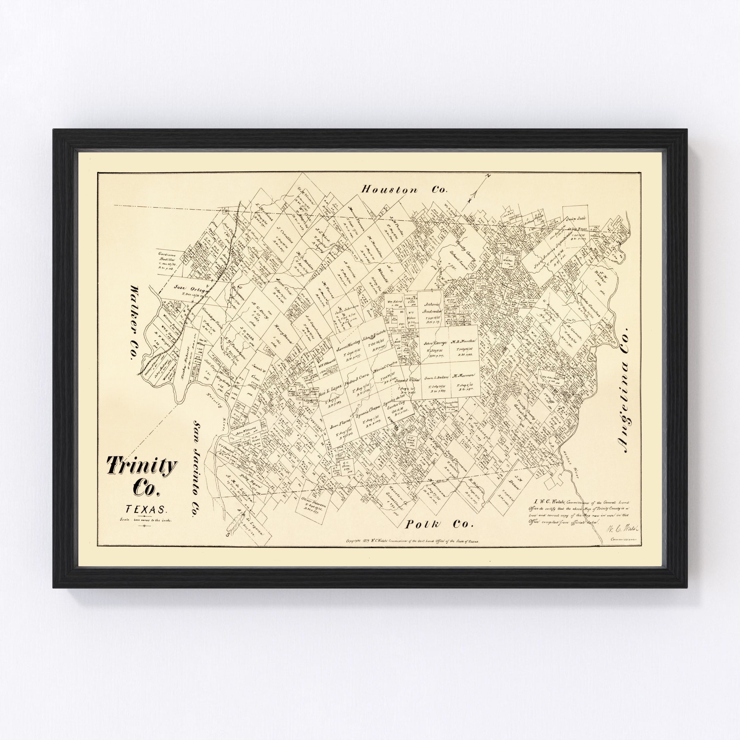 Trinity County Map 1879, Vintage Trinity County Map, Old Trinity County ...