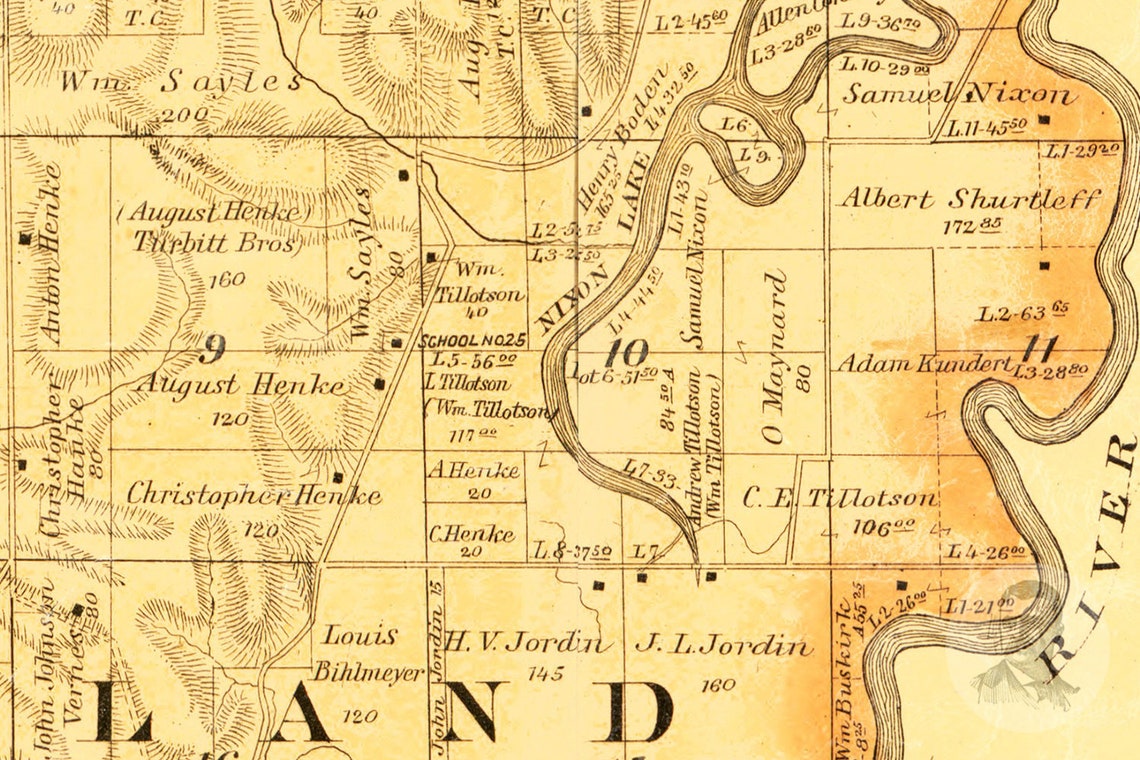 Vintage Union County Map 1892 Old Map of Union County South | Etsy