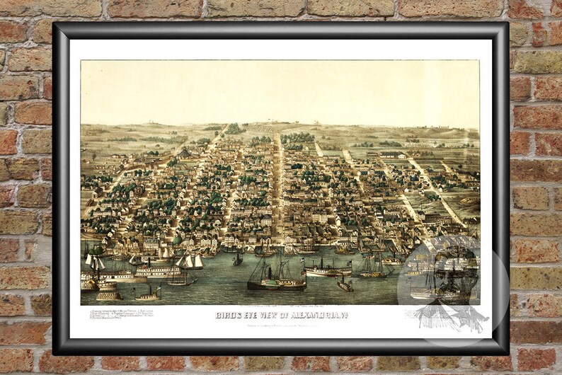 Vintage Alexandria Map 1863 Old Map of Alexandria Virginia Etsy