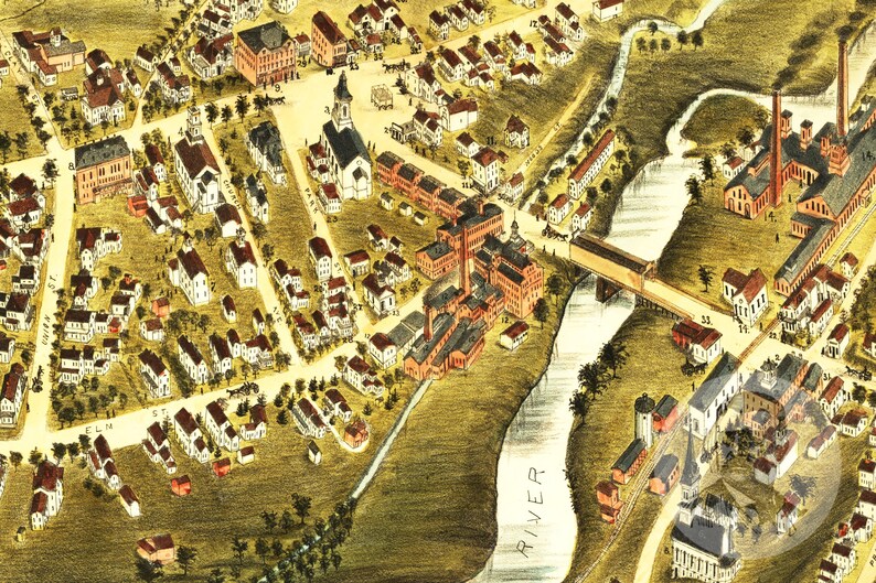 Vintage Thomaston Map 1879 Old Map of Thomaston Connecticut Etsy