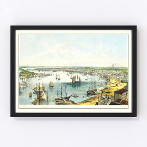 New Orleans Map 1852, Vintage New Orleans Map, Old New Orleans Louisiana Art, Wall Art Gift for New Orleans History Lovers Retro Decor