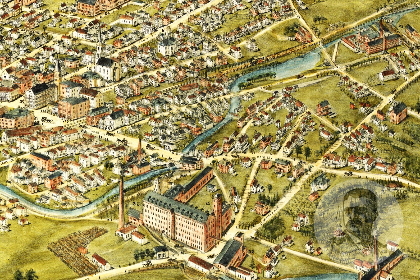 Vintage ster Map 1892 Old Map of ster Massachusetts Etsy