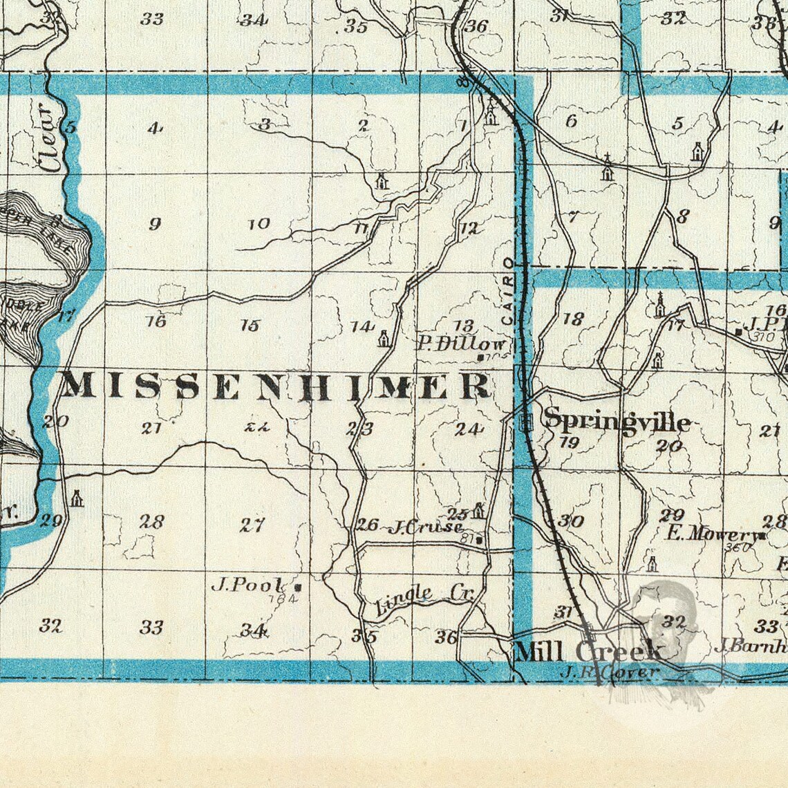 Union County Illinois Vintage Map From 1876 Old County Map Etsy UK