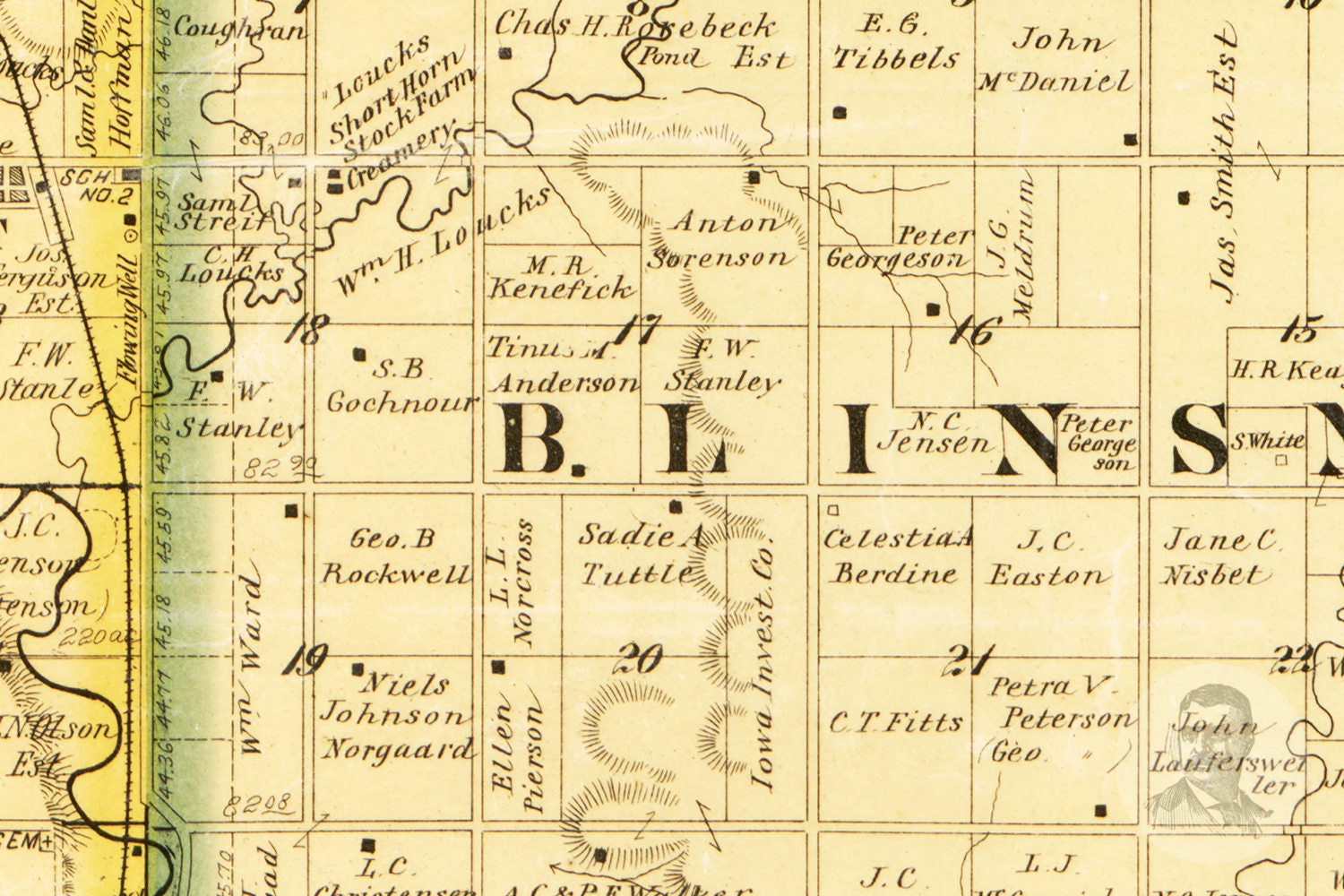 Vintage Moody County Map 1896 Old Map of Moody County South Etsy