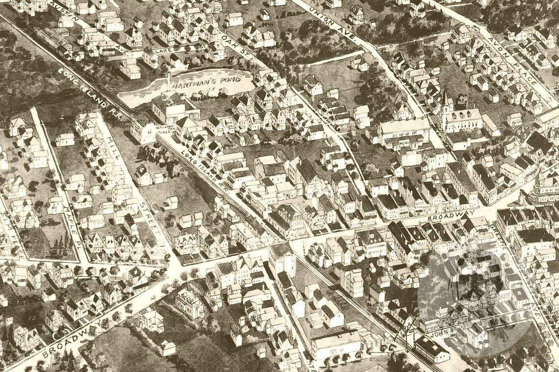 Vintage Amityville Map 1925 Old Map of Amityville New York Etsy