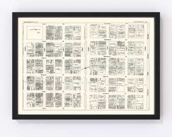 Sacramento Map 1929 - Old Map of Sacramento Business Section California Art Vintage Print Framed Canvas Portrait History Genealogy