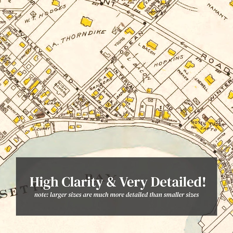 Nahant Map 1924 Old Map of Nahant Massachusetts Art Vintage Print