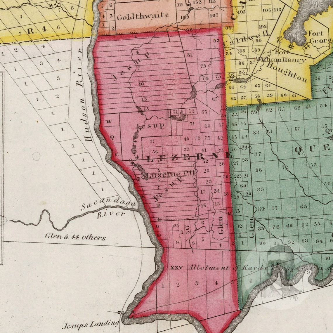 Warren County New York Vintage Map From 1840 Old County Map Etsy UK