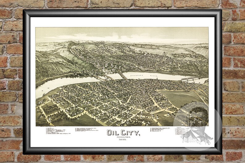 Vintage Oil City Map 1896 Old Map of Oil City Pennsylvania Etsy