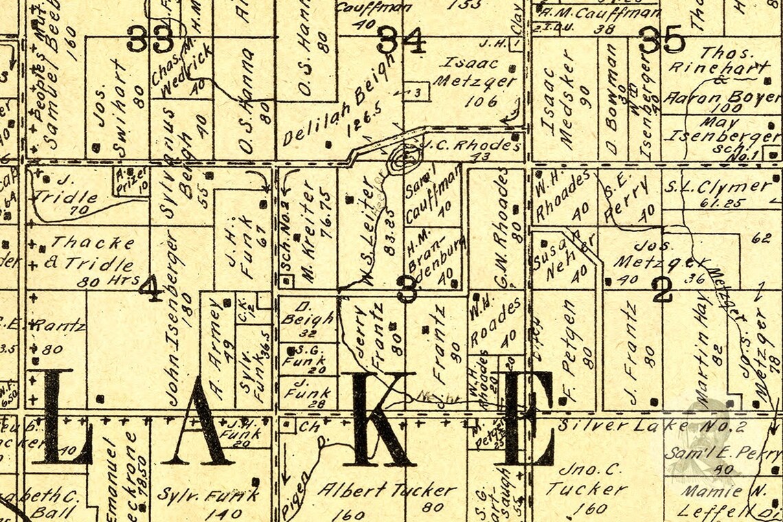 Vintage Kosciusko County Map 1909 Old Map of Kosciusko Etsy