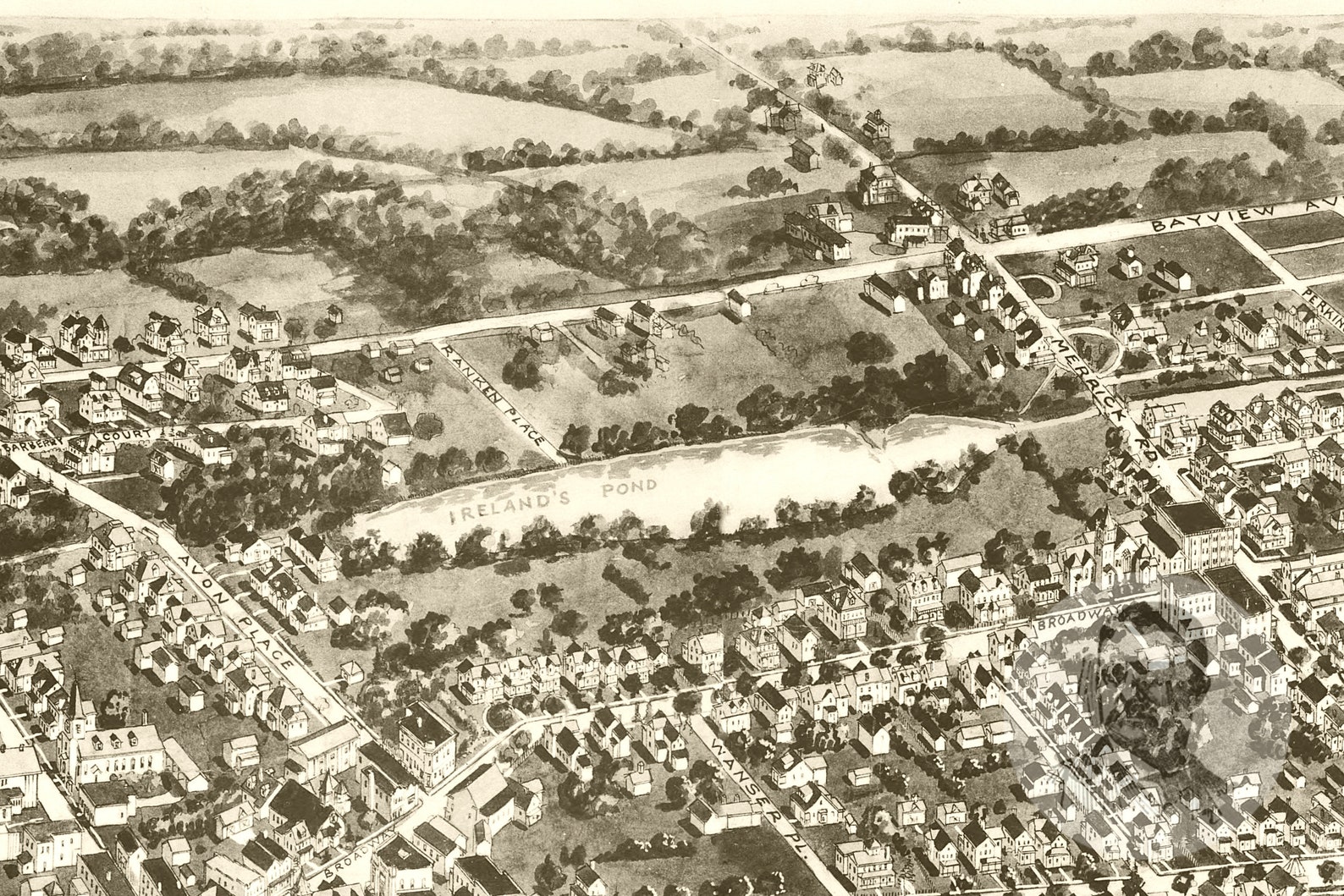 Vintage Amityville Map 1925 Old Map of Amityville New York Etsy