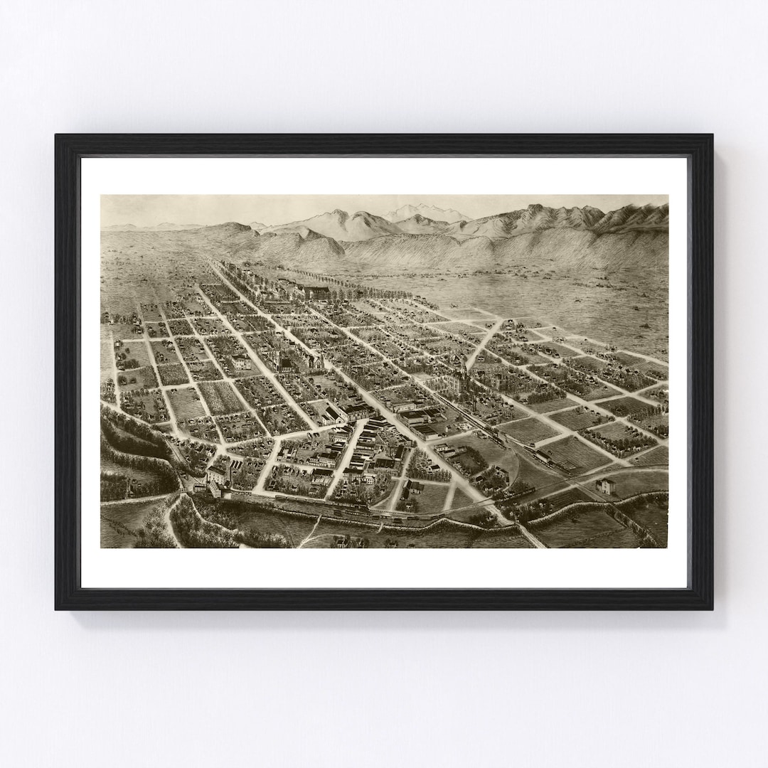 Fort Collins Map 1899 Old Map of Fort Collins Colorado Art Vintage