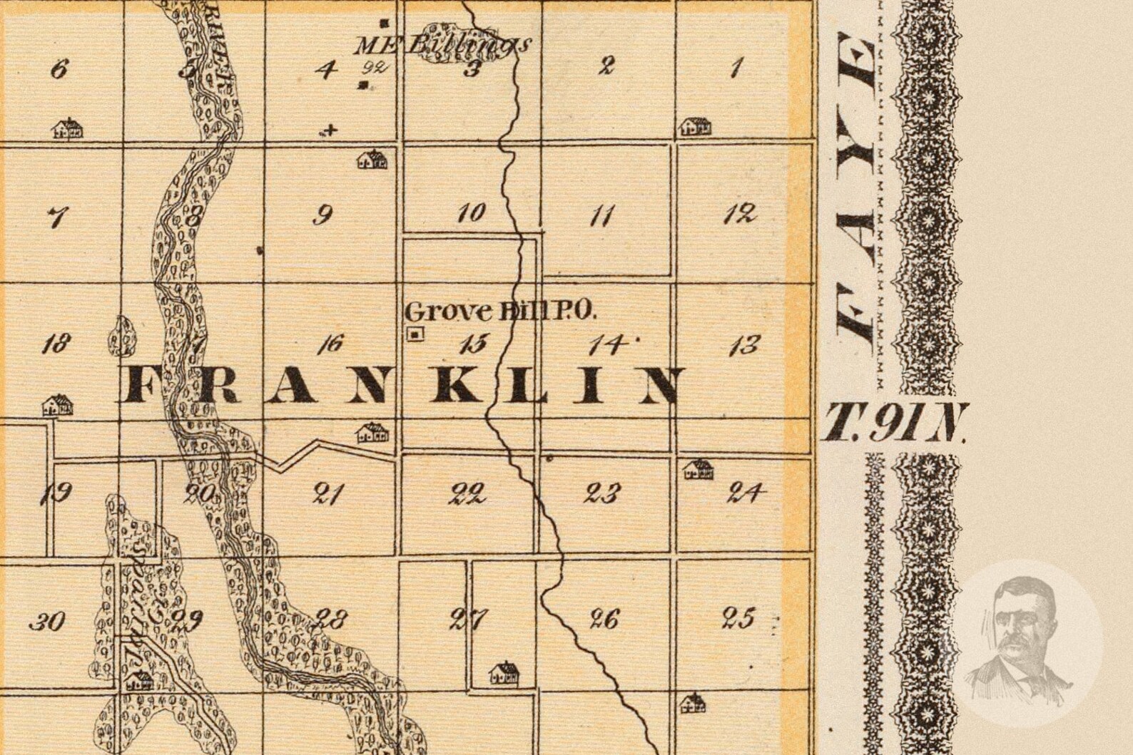 Vintage Bremer County IA Map 1875 Old Iowa Map Historical Etsy