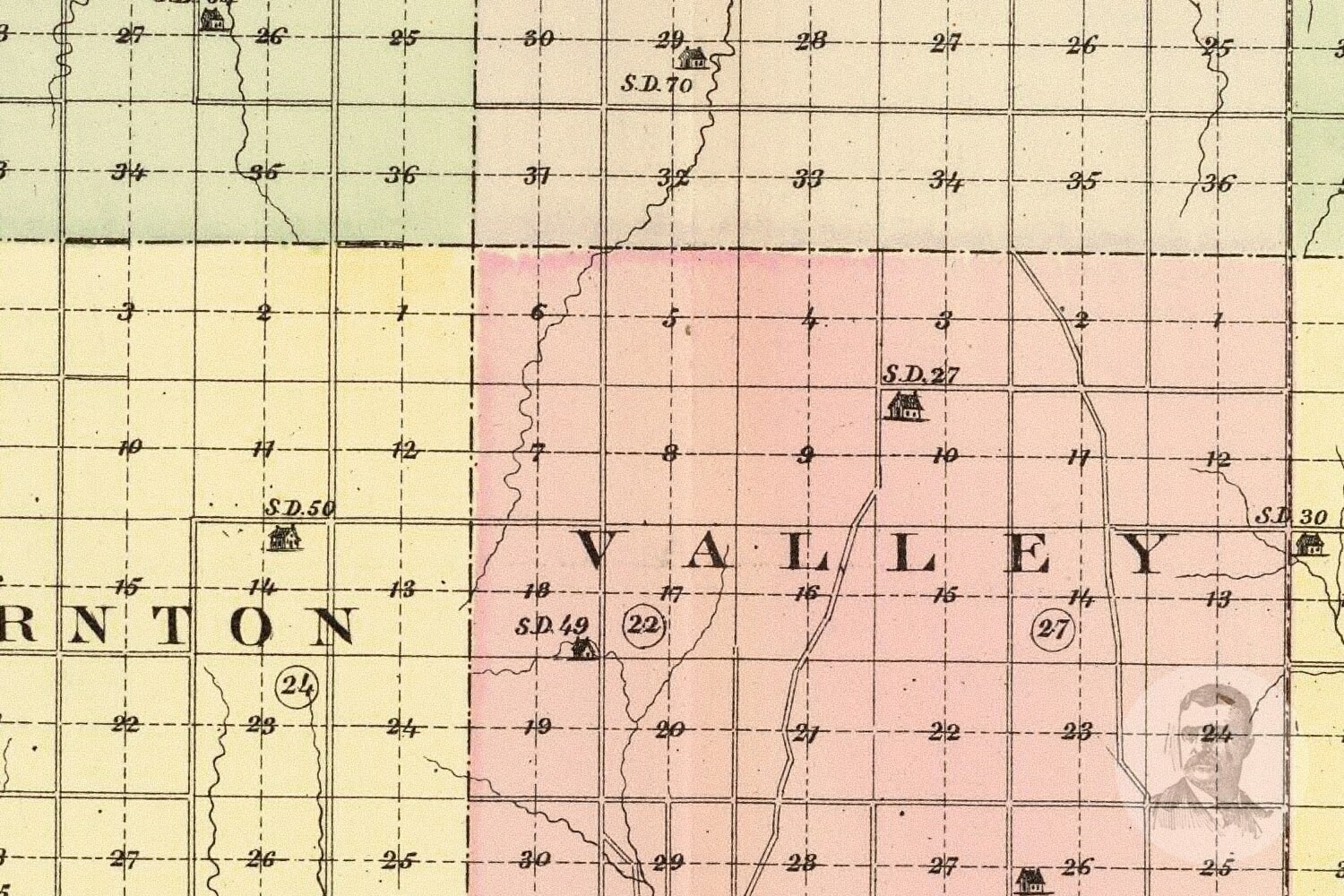 Vintage Buffalo County Ne Map 1885 Old Nebraska Map Etsy