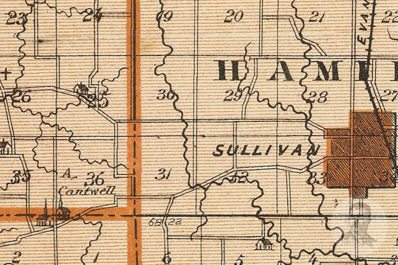 Vintage Sullivan County IN Map 1876 Old Indiana Map Etsy