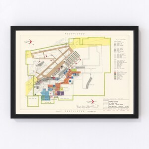 Rapid City Air Force Base Map 1952, Vintage Rapid City Air Force Base Map, Old Rapid City Air Force Base Art, Wall Art Gift for Rapid City A