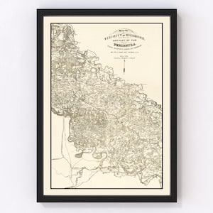 Richmond Map 1867, Vintage Richmond Map, Old Richmond Virginia Art, Wall Art Gift for Richmond History Lovers Retro Decor