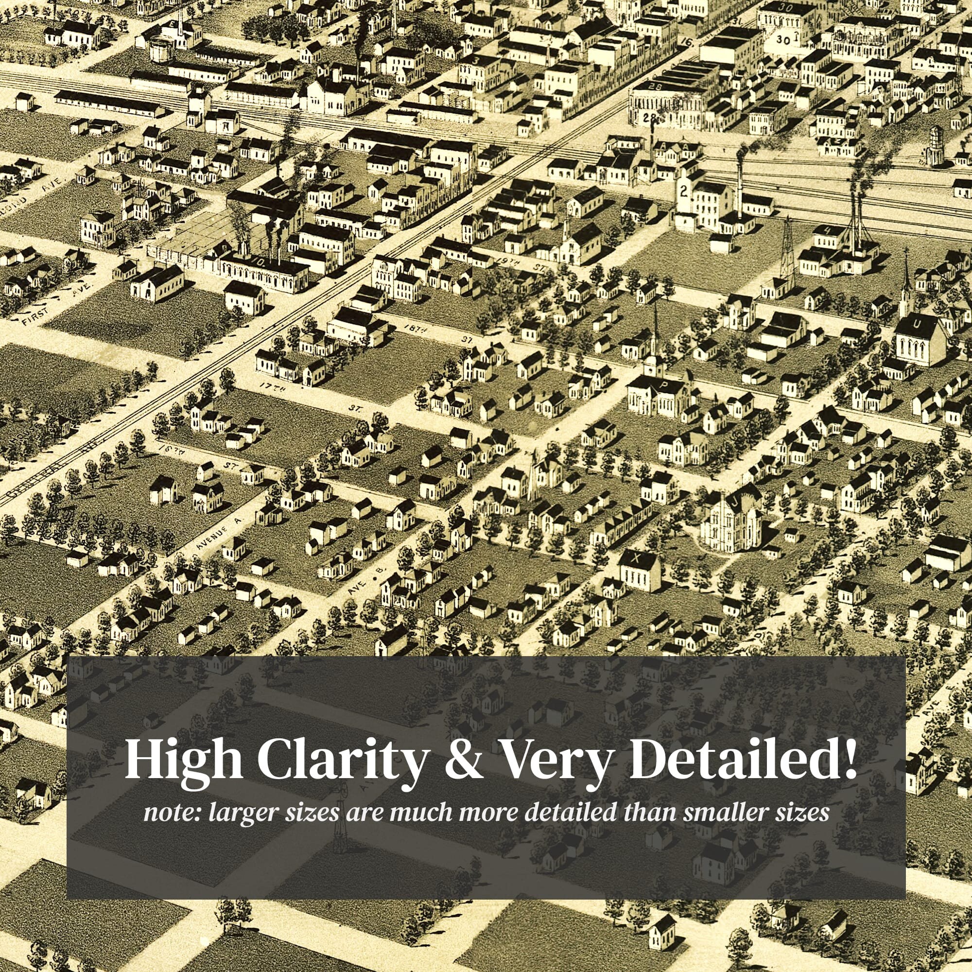 Kearney Map 1889 Old Map of Kearney Nebraska Art Vintage - Etsy Sweden