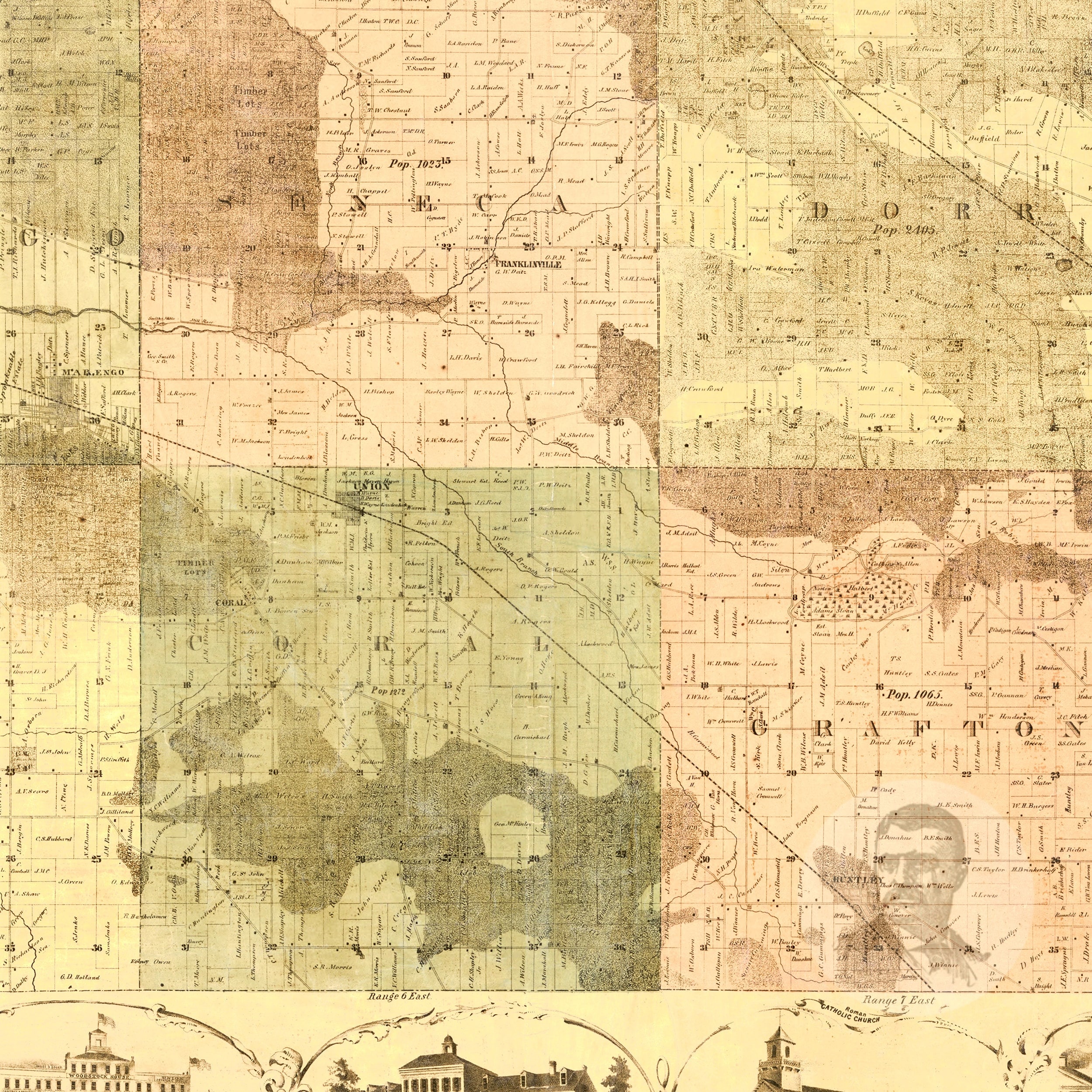 Mchenry County Illinois Vintage Map From 1862 Old County Etsy UK