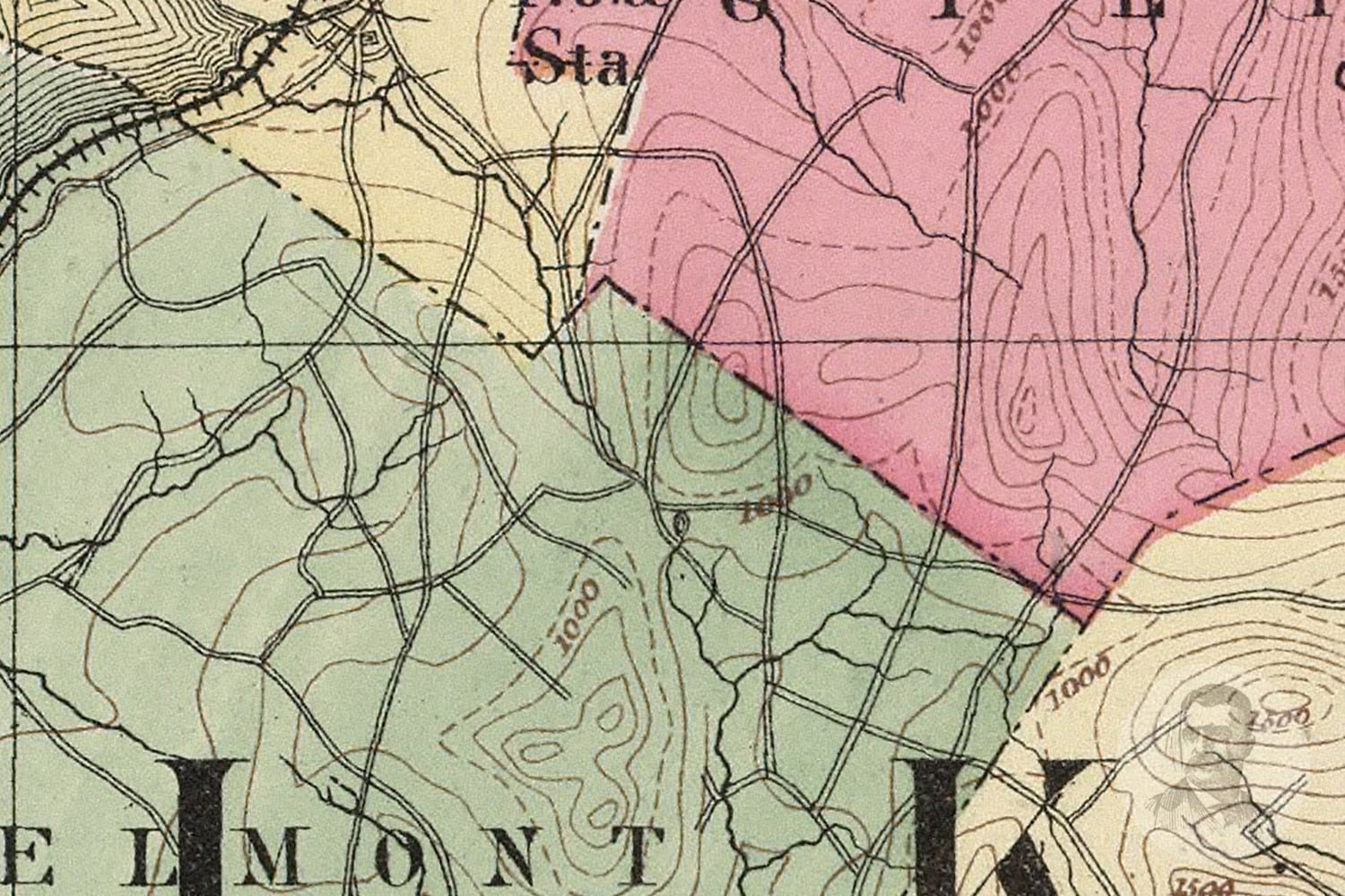 Vintage Belknap County NH Map 1877 Old New Hampshire Map Etsy