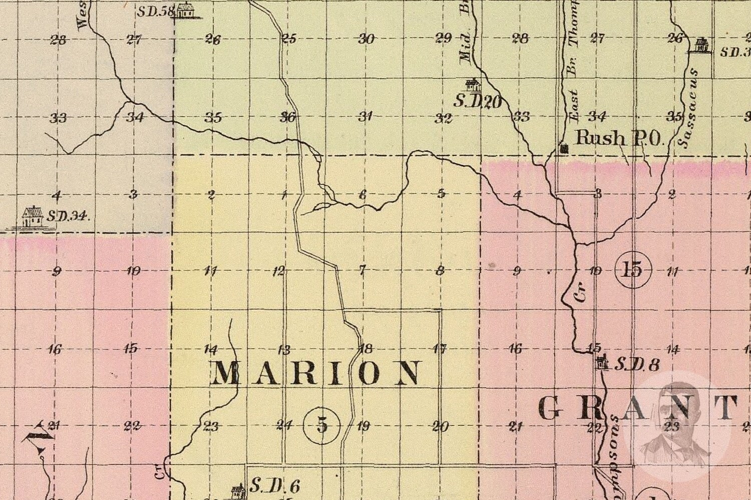 Vintage Franklin County NE Map 1885 Old Nebraska Map Etsy