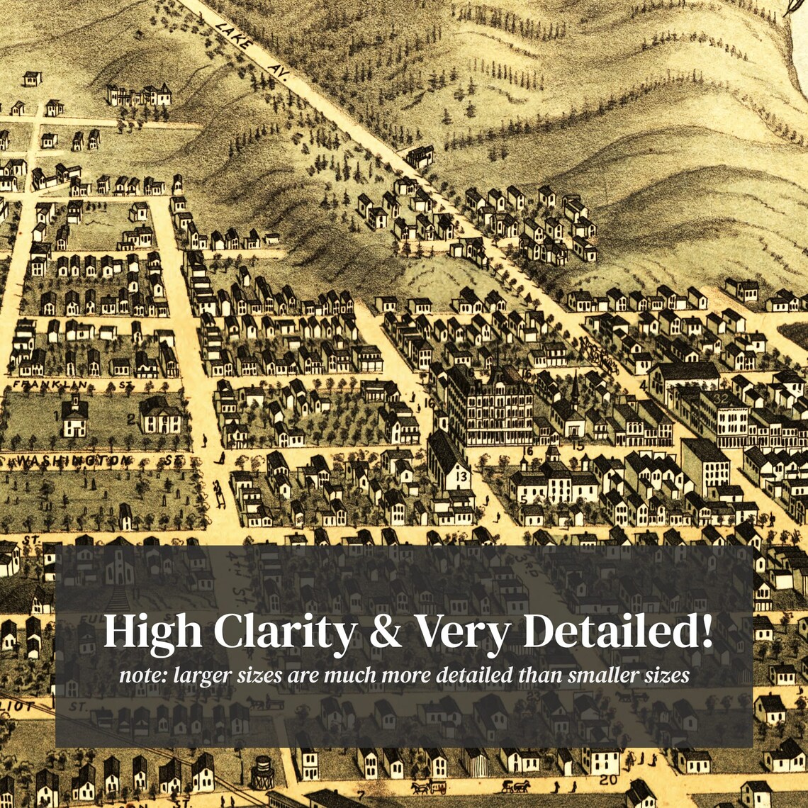 Grand Haven Map 1874 Old Map of Grand Haven Michigan Art Etsy