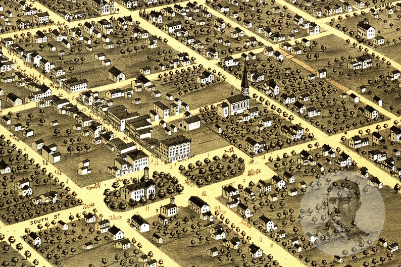 Vintage Princeton Map 1870 Old Map of Princeton Illinois Etsy