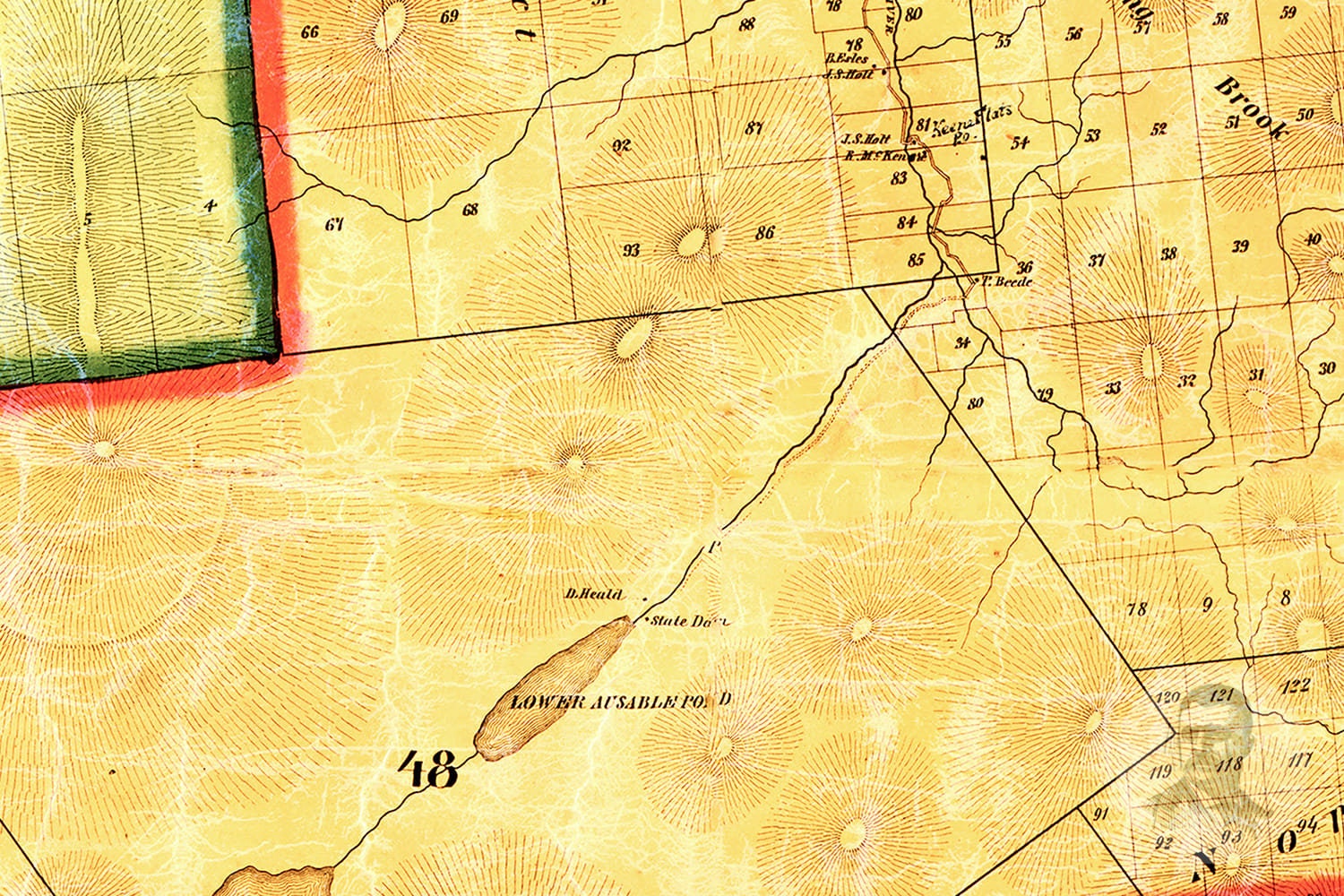 Vintage County Map County Land Ownership Map Old Map Etsy