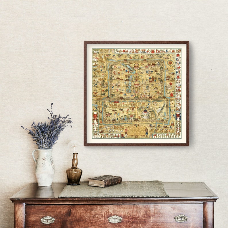 Beijing Map 1936, Vintage Beijing Map, Old Beijing Art, Wall Art Gift ...