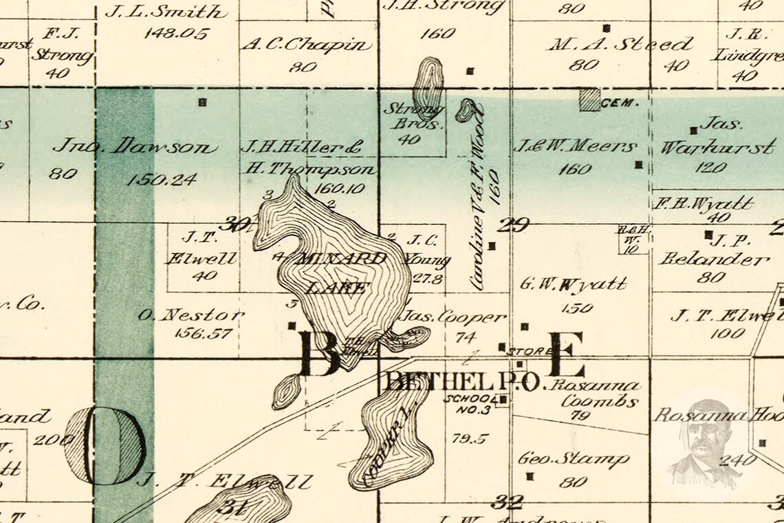 Vintage Isanti County Map 1898 Old Map of Isanti County Etsy