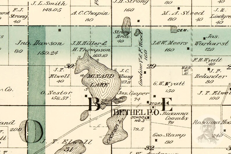 Vintage Isanti County Map 1898 Old Map of Isanti County Etsy