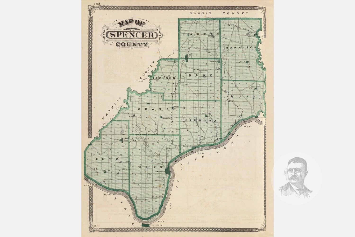 Vintage Spencer County IN Map 1876 Old Indiana Map Etsy