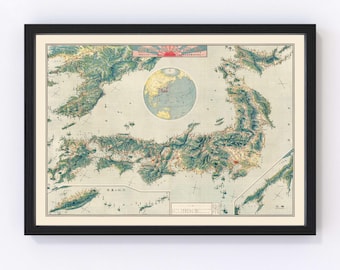 最新日本國地圖 ASIAE NOVA DESCRIPTIO 額装アート　レトロ il_340x270.6314212730_k6nh.jpg